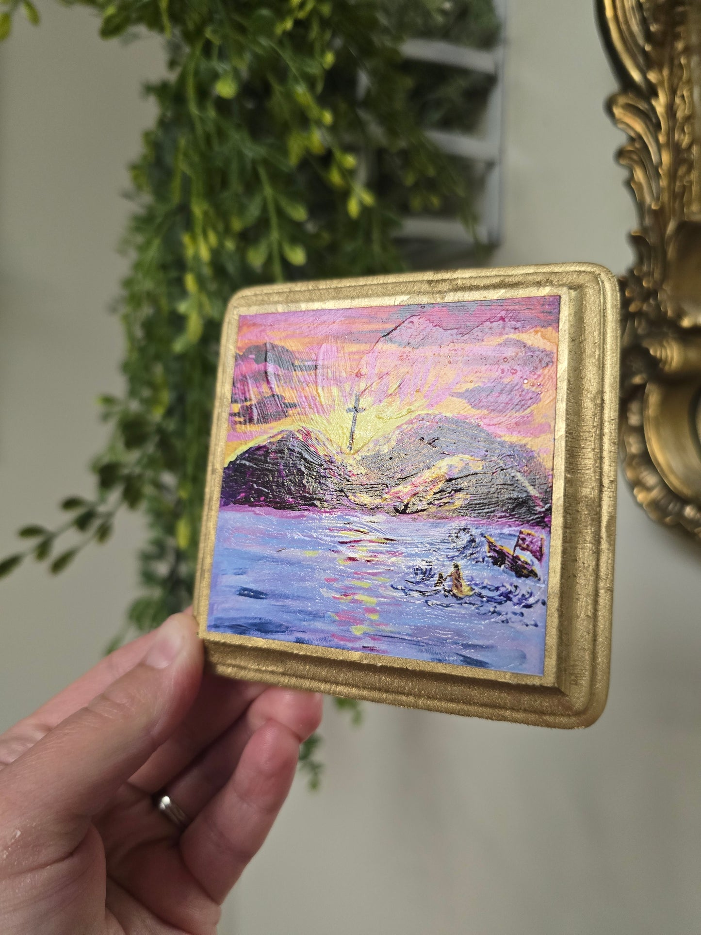 I Am With You Always. Mini Textured Art Print.