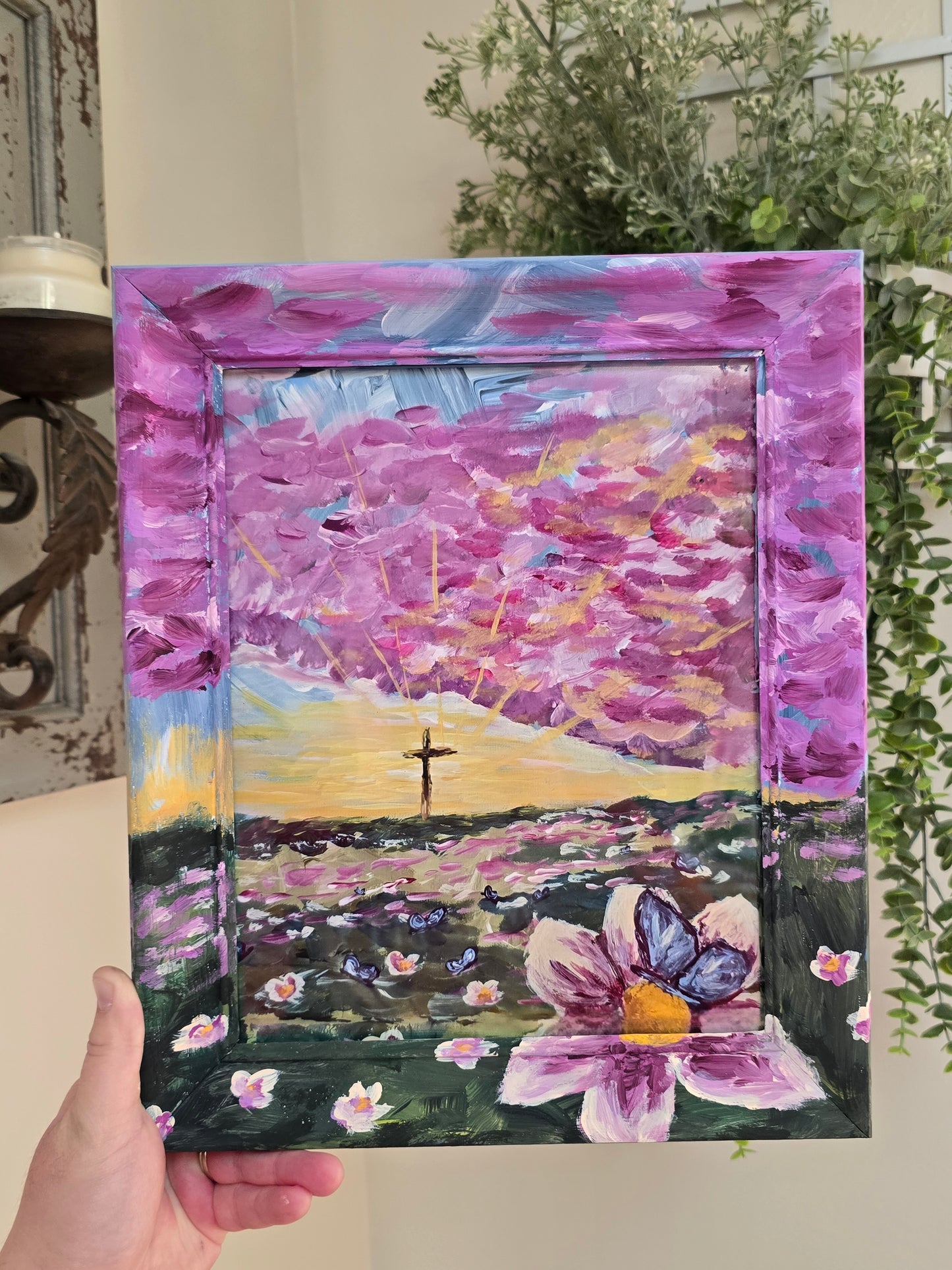 A Glorious Day. Art Print Inside Original Painted Wooden Frame.