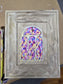8x10in. Church Stained Glass. Original Painted Art. Canvas Inside Wooden Frame.