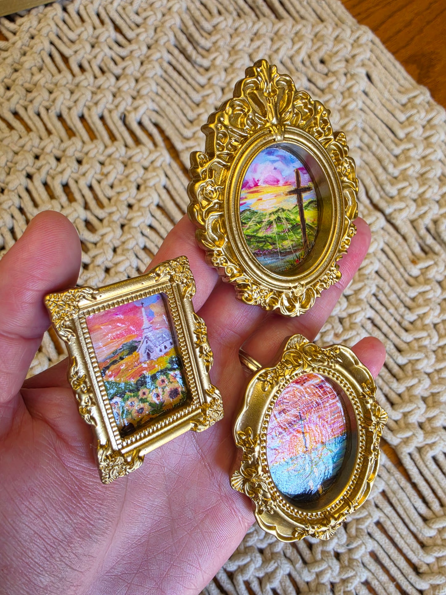3 Piece Mini Framed Artwork Magnet Set.