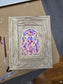 8x10in. Church Stained Glass. Original Painted Art. Canvas Inside Wooden Frame.