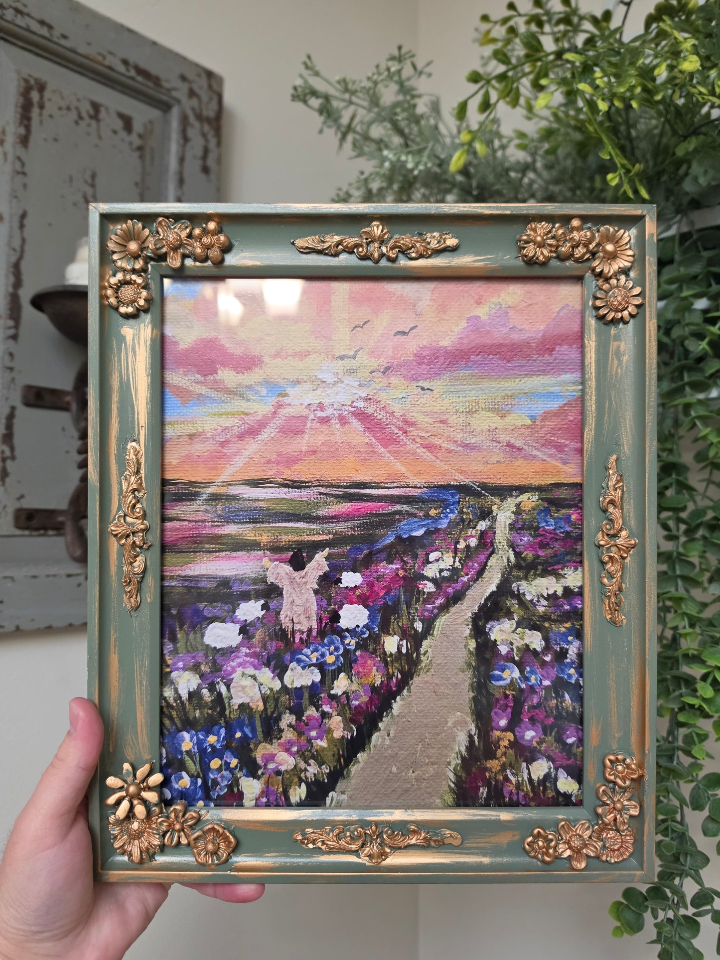Set Your Mind On Things Above. Print Inside Handmade Frame.