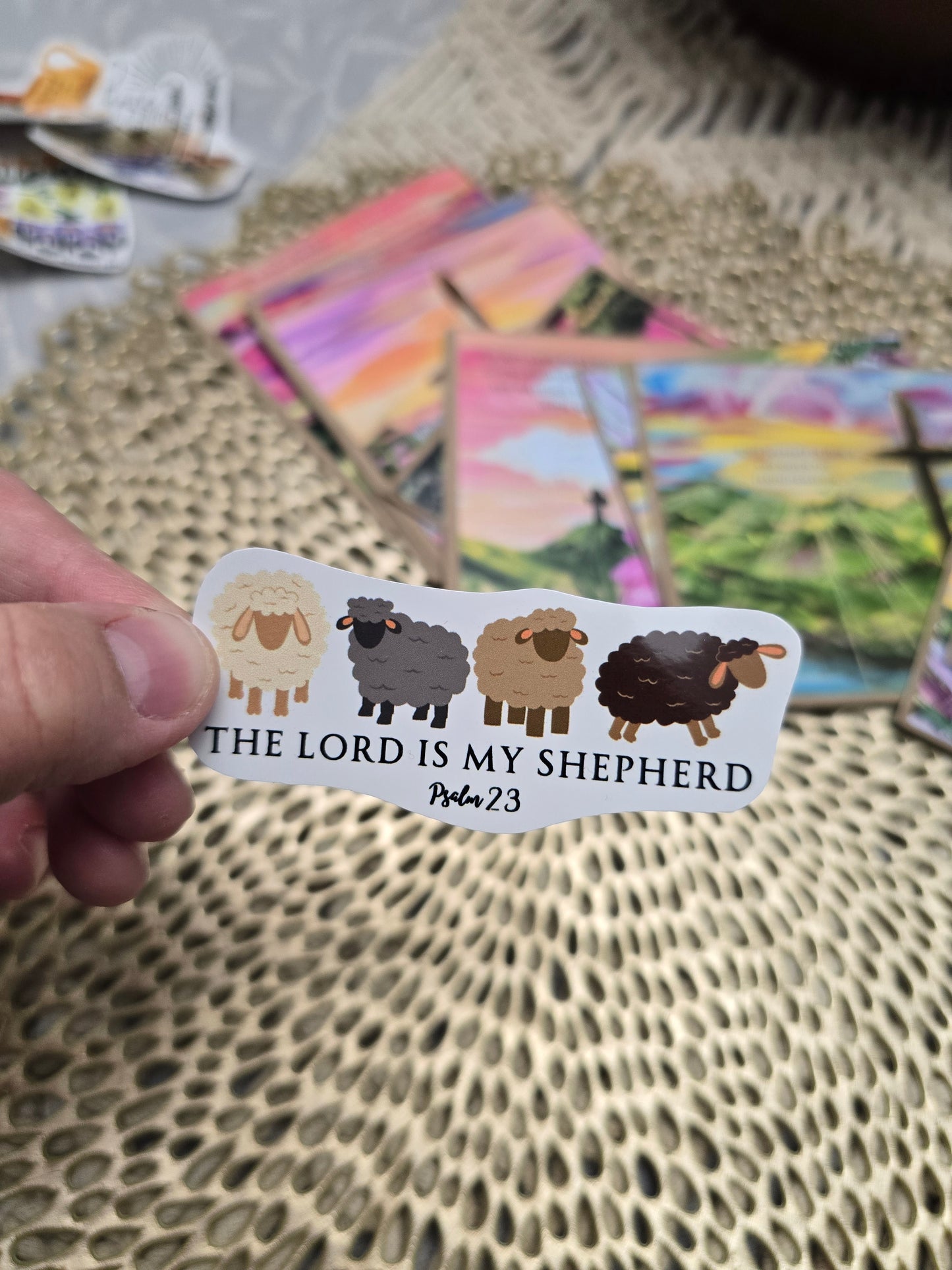 The Lord Is My Shepherd. Artwork Vinyl Waterproof Sticker.