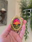 Mini Golden Painted Framed, Textured Artwork Magnet.