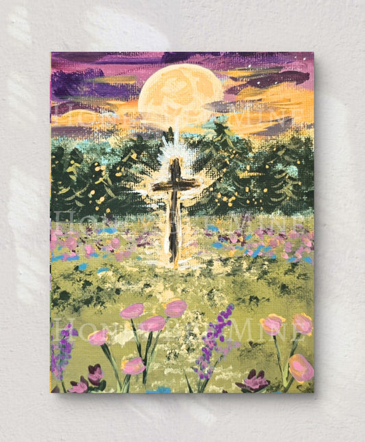 The Light Shines In The Darkness, and The Darkness Has Not Overcome it. Satin Art Print.