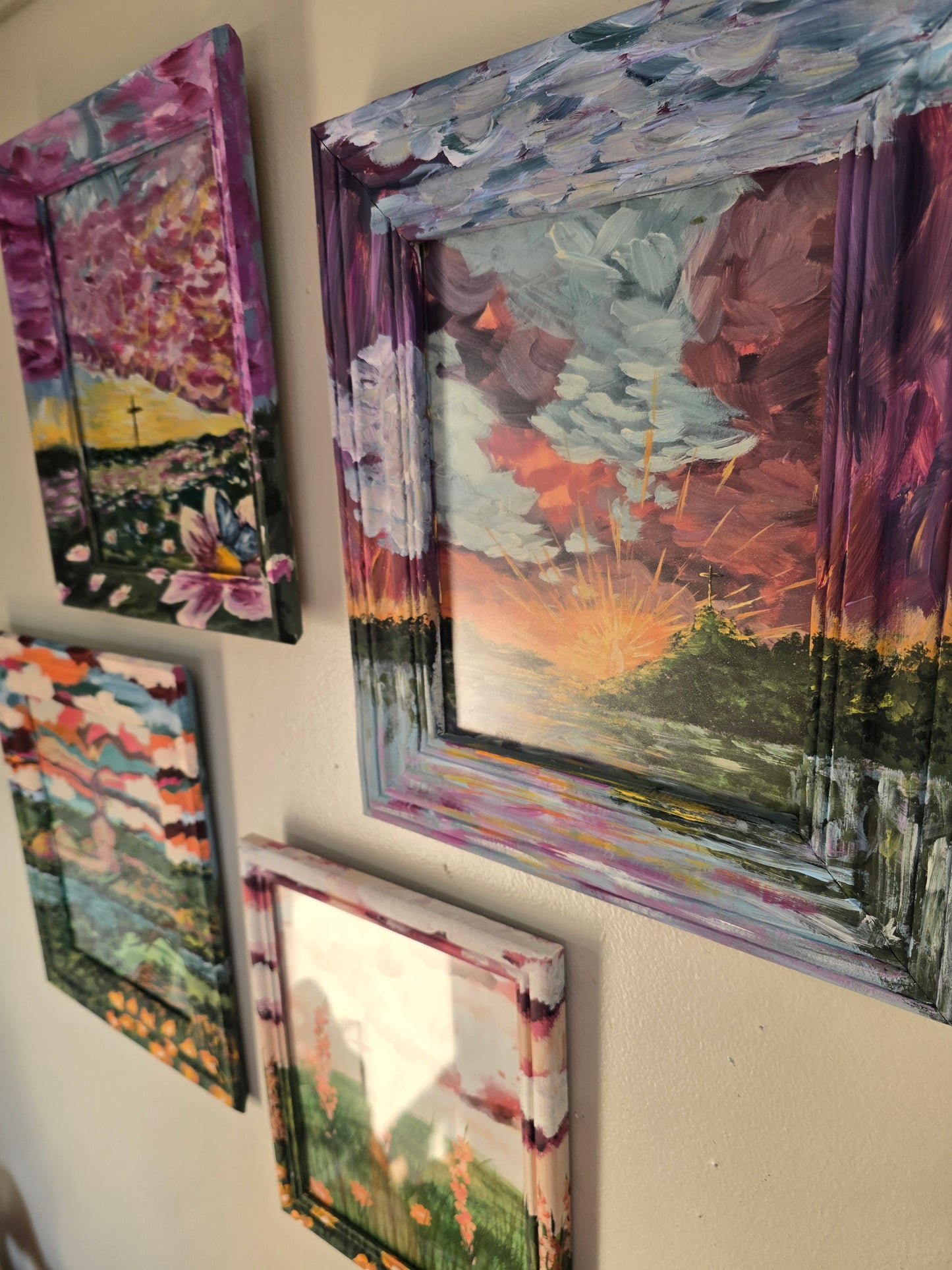 A Glorious Day. Art Print Inside Original Painted Wooden Frame.