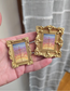 Mini Golden Painted Framed, Textured Artwork Magnet. READ DESCRIPTION.