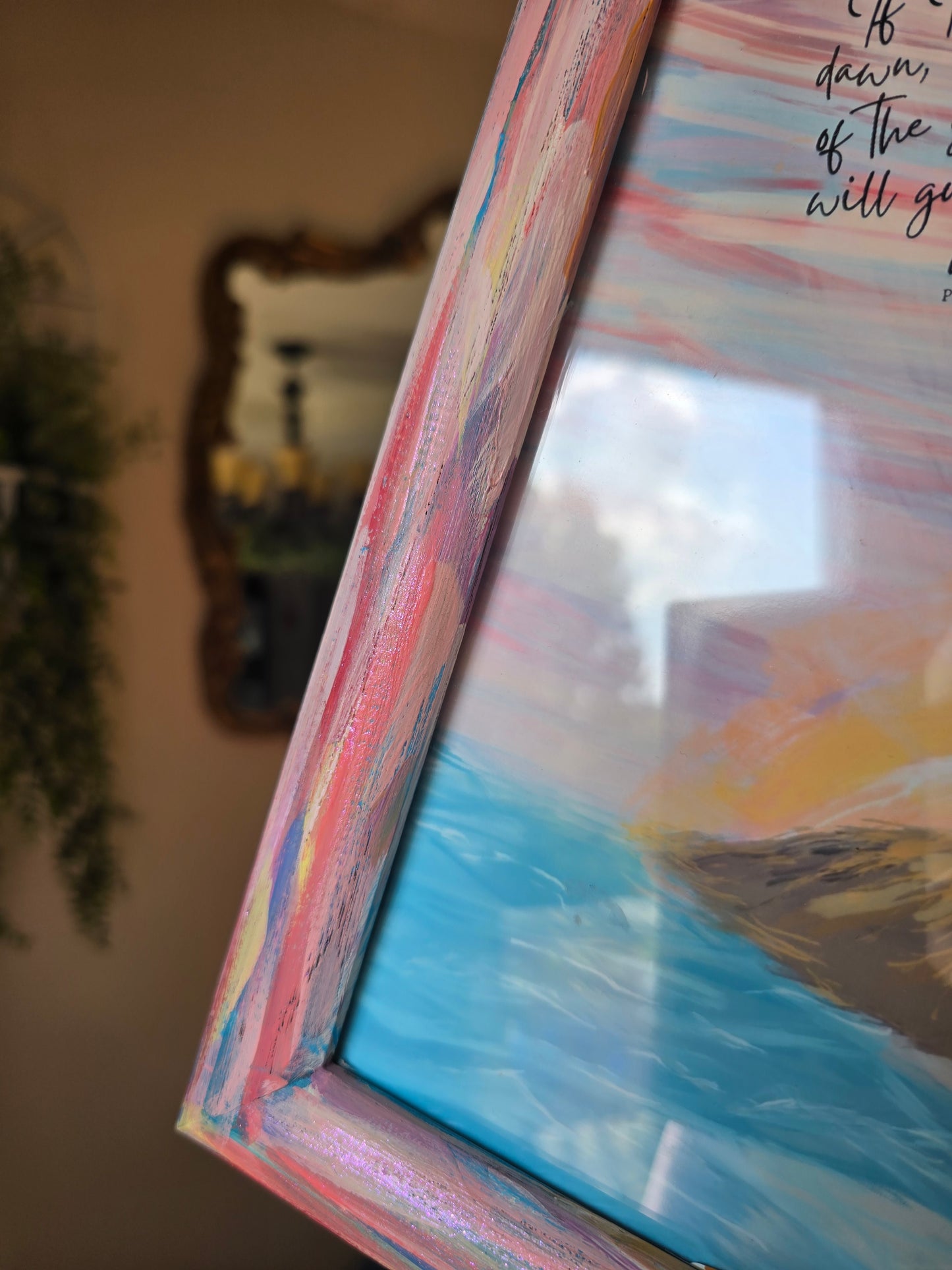 Your Hand Will Guide Me. Print In Painted Wooden Frame.
