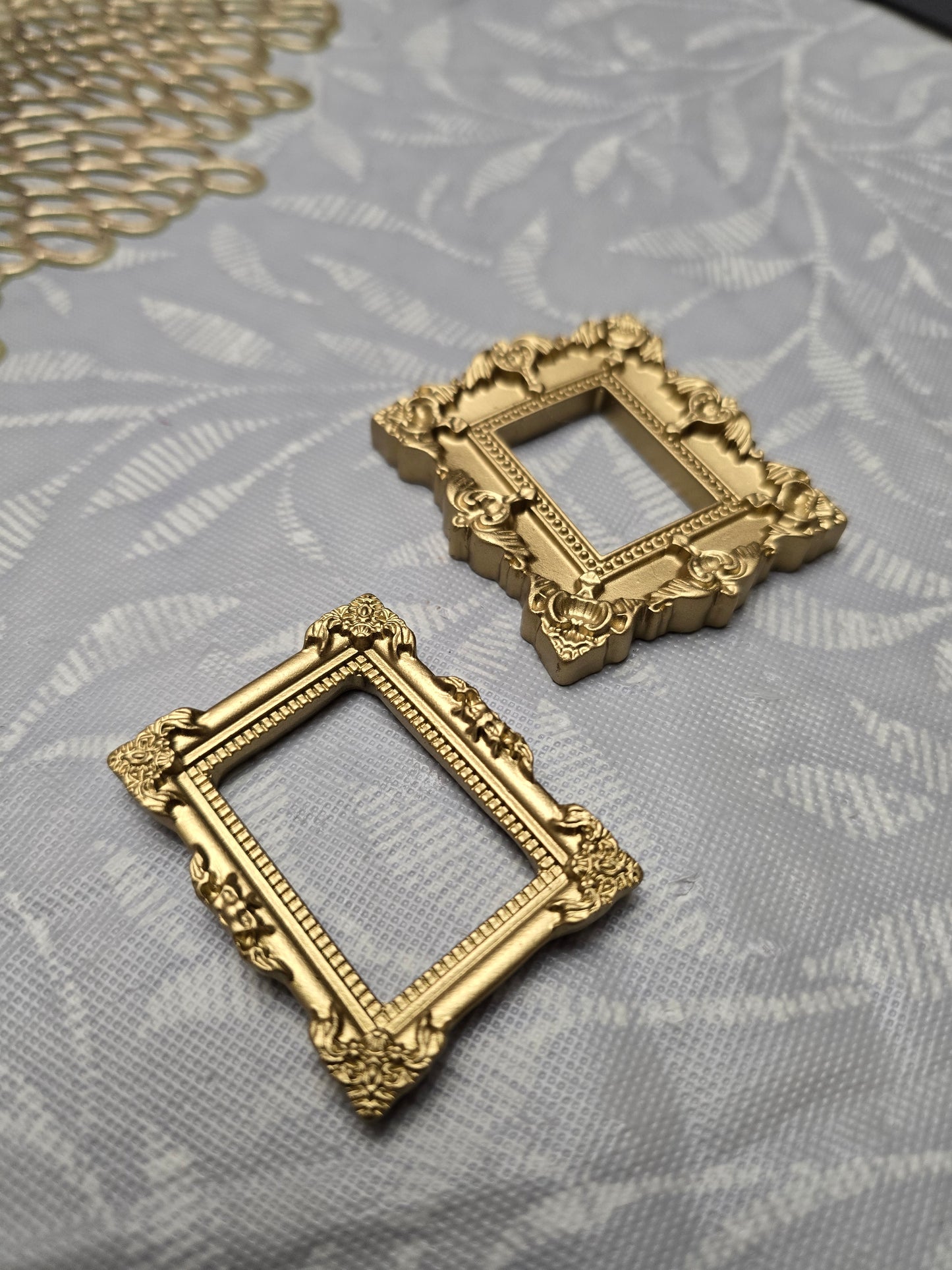 Custom Mini Golden Painted Framed, Textured Artwork Magnet. READ DESCRIPTION.