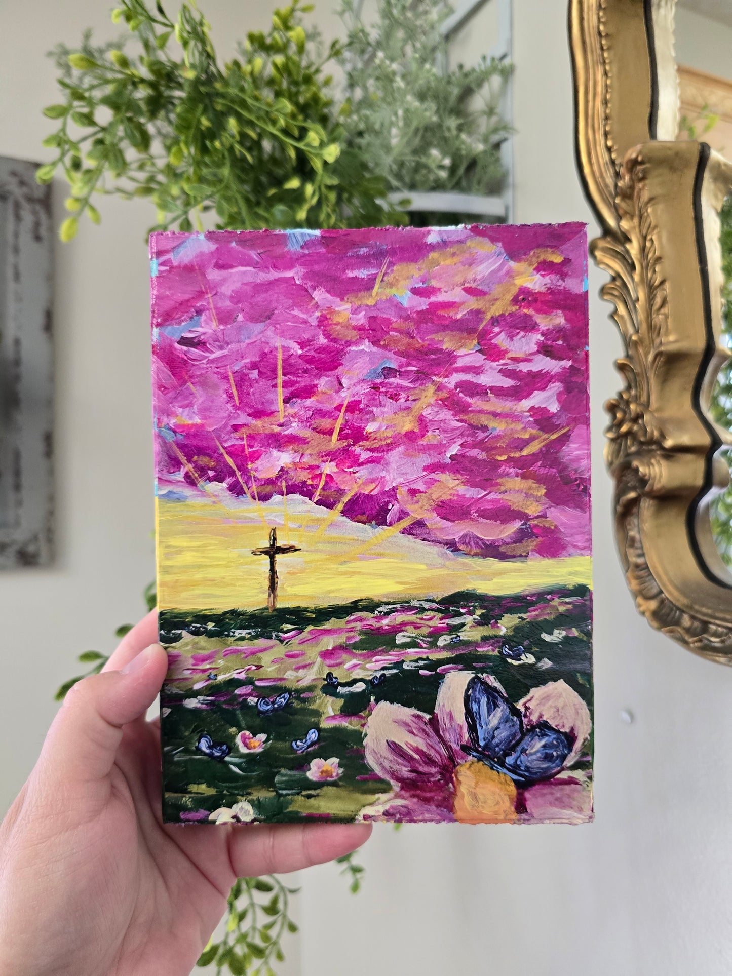 A Glorious Day. Wooden Texturized Print. (Read Description)