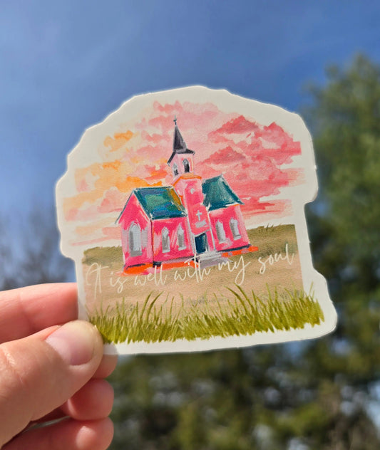 It Is Well With My Soul. Vinyl Artwork Waterproof Sticker. Honey Bee Mine