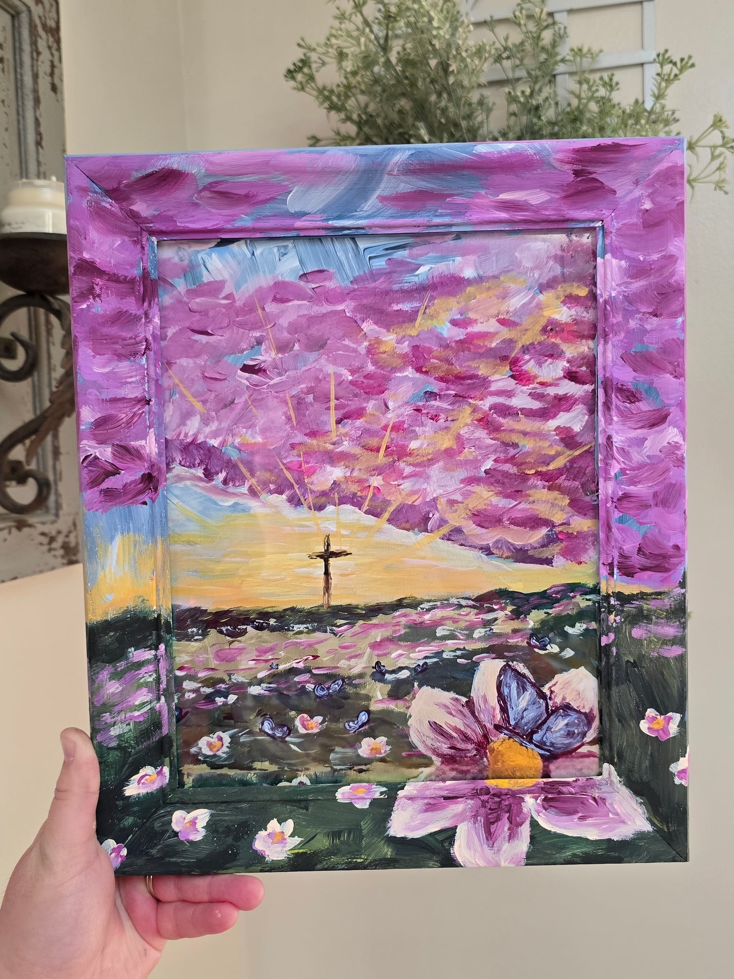 A Glorious Day. Art Print Inside Original Painted Wooden Frame.