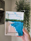 6x8in. Keep Your Eyes On Jesus. Print Inside Original Painted Frame.