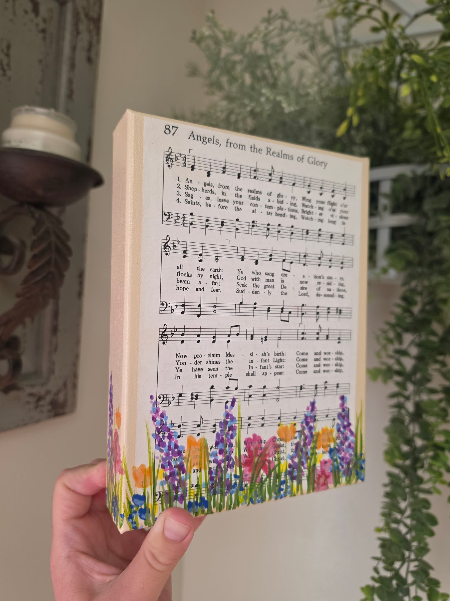 Hymn Mixed Media Canvas Artwork. Hand Drawn Details.