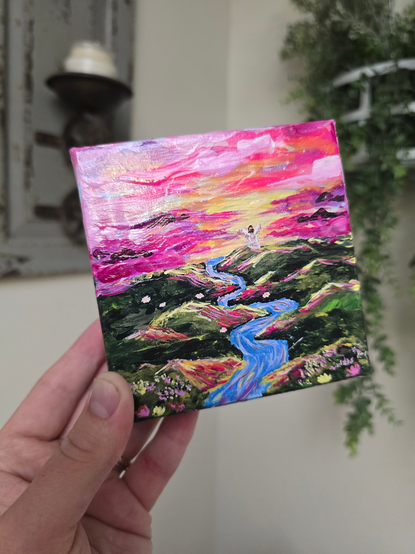 Living Waters. Wrapped Canvas Mini Textured  Art Print.