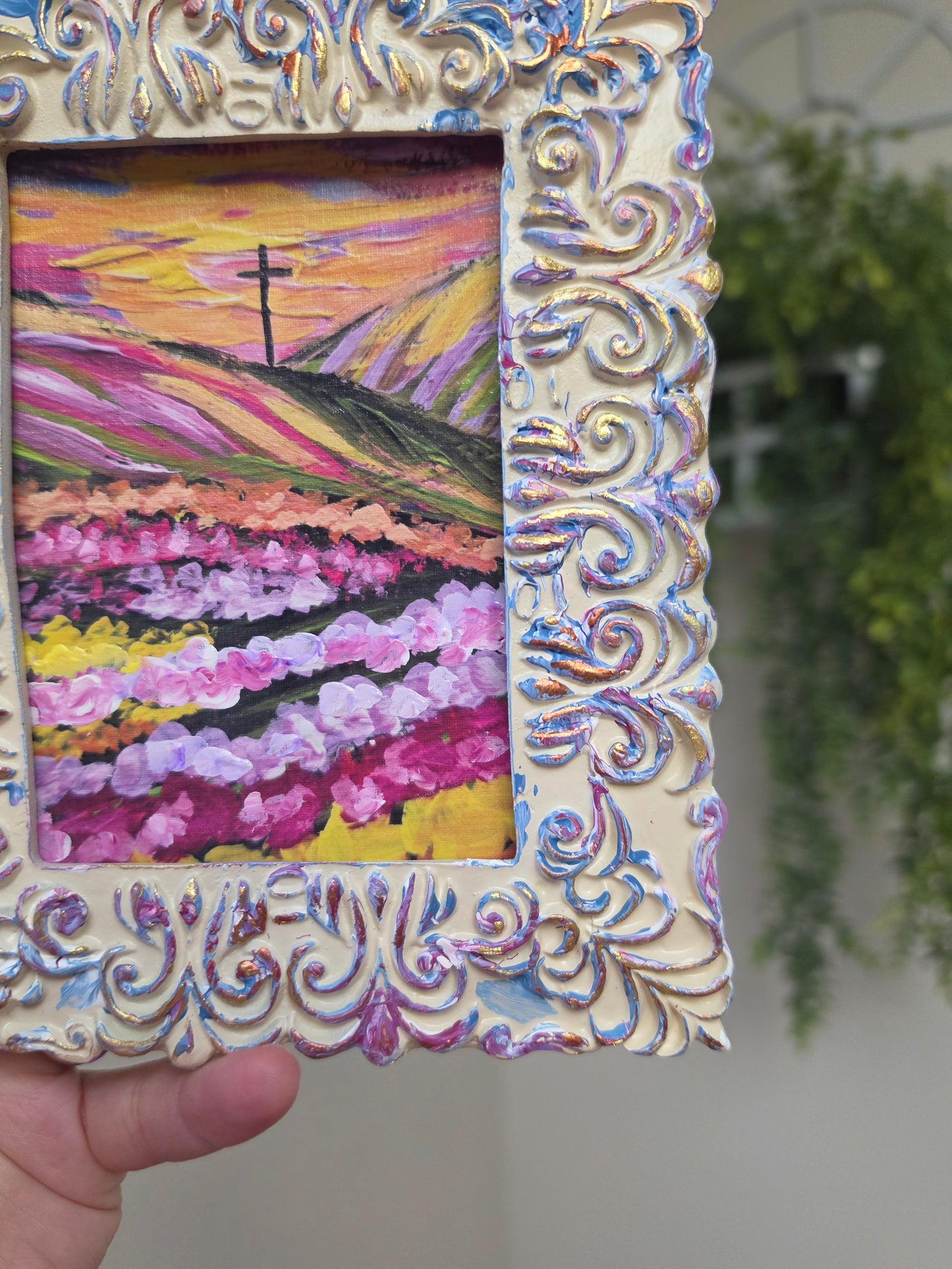 Come Near To God. He Will Come Near To You. Print Inside Hand Painted Frame.