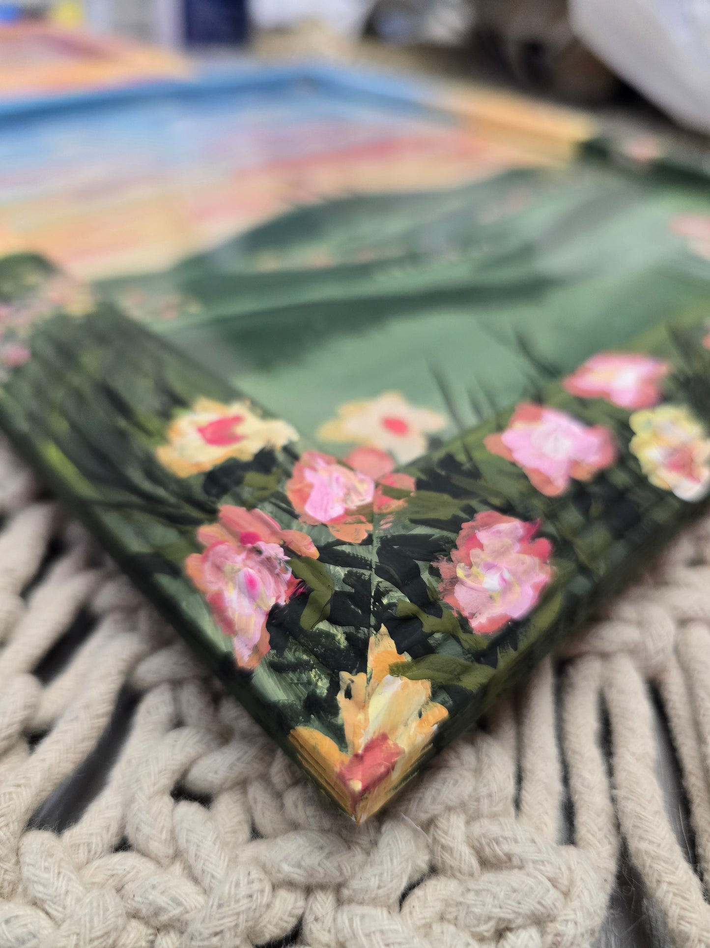 For By Him All Things Were Created. Art Print Inside Painted Wooden Frame.